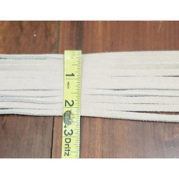 Sisley Suede Fringe Wrap Belt Women’s Adjustable Tan Leather O-Ring Boho Belt 39 - Picture 11 of 11